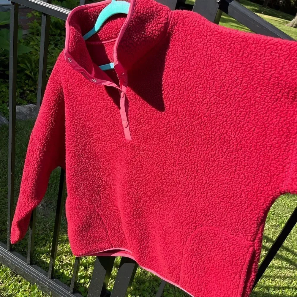 J Crew Polartec Sherpa Fleece Half Snap Pullover